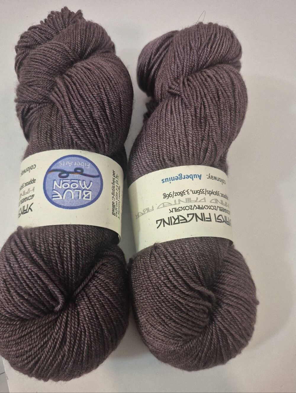 Blue Moon Fiber Arts Wool/Yak/Silk Blend Crochet Knitting Colorway Aubergenius
